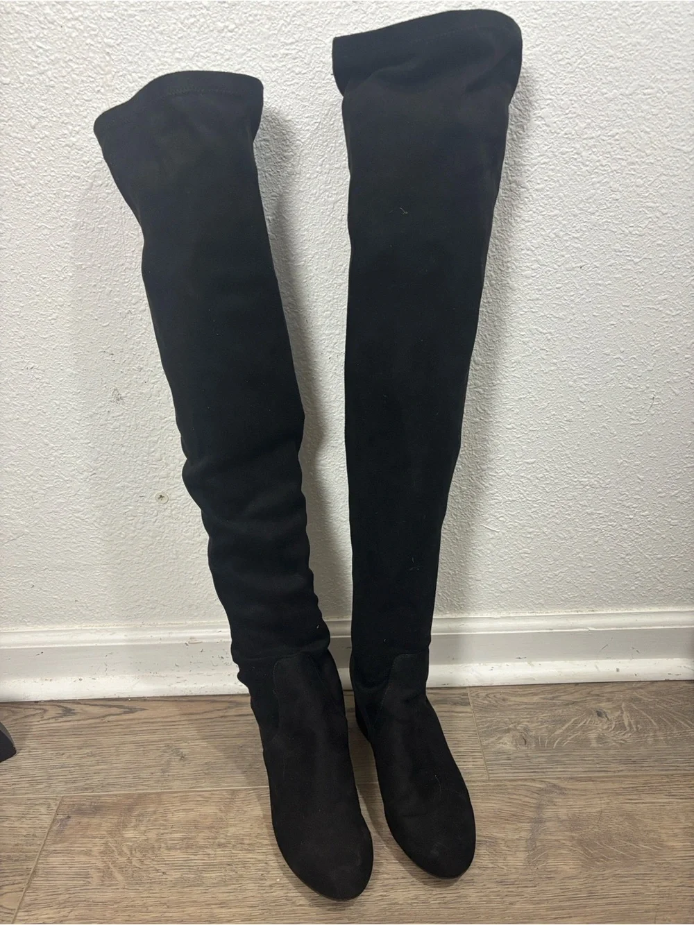 Women’s Black Over-the-Knee Steve Madden Isaac Faux Suede Stretch Boots